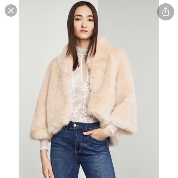 BCBGMaxAzria Jackets & Blazers - Gorgeous faux fur BCBG pale pink coat